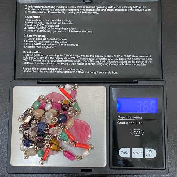 Handmade Pink Butterfly Pendant Genuine Stones Beaded Long Necklace - Picture 8 of 11